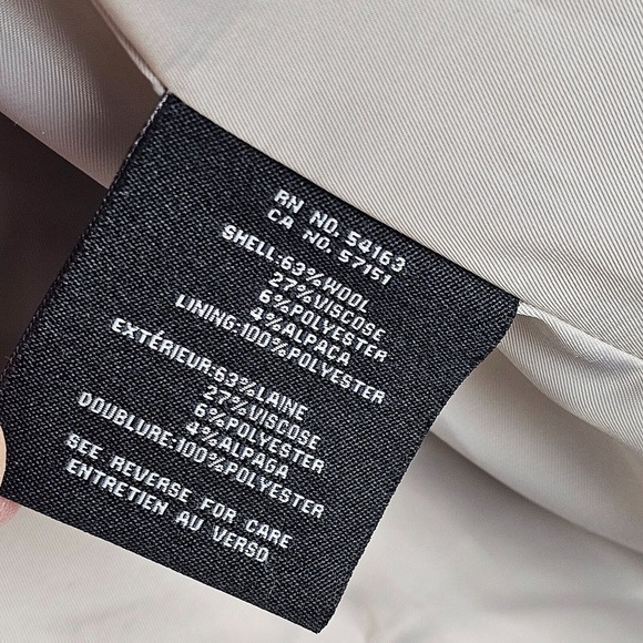 COLE HAAN Alpaca Wool Snap Button Wrap Look Coat Size 8 - Picture 7 of 8